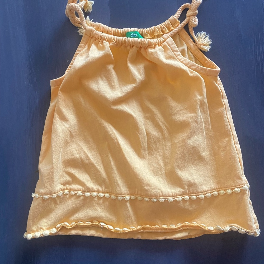 Yellow Sleeveless Kids Top